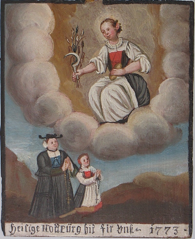 Votivbild  mit der hl. Notburga (Notburgamuseum Eben am Achensee)
