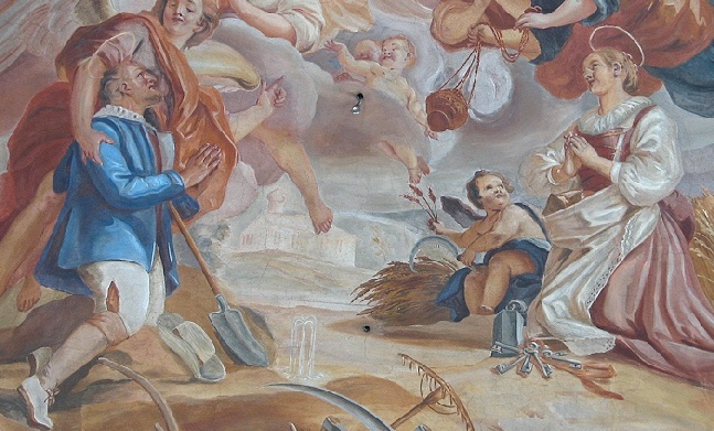 Hll. Notburga und Isidor in der Pfarrkirche Telfes im Stubaital